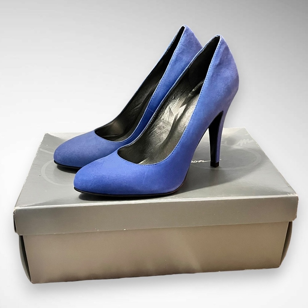 JESSICA SIMPSON Brenda Suede Almond Toe Pumps New Royal Blue Size 7 NIB